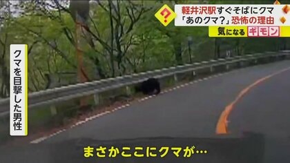 軽井沢駅すぐ近く】熊が道路横切る「同じクマだったら怖いな…」 同日朝