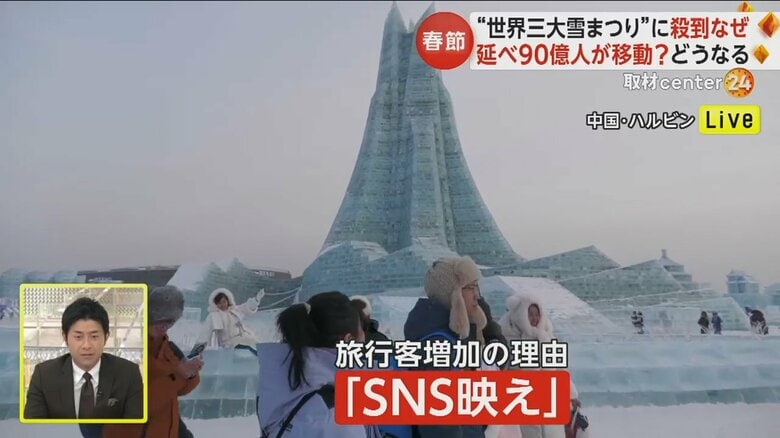 “氷の滑り台”に最大6時間待ち…大盛況の中国・ハルビン「氷雪祭り」　「映え」「厚いもてなし」SNSで拡散され殺到｜FNNプライムオンライン