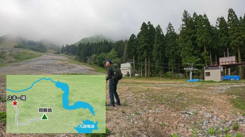九頭竜スキー場にある登山口