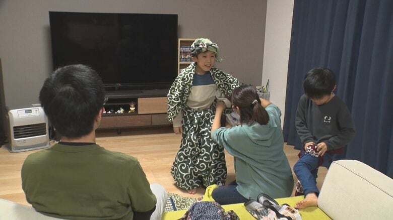 フロコレの準備をする大野さん家族