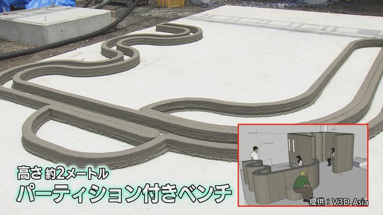 パーティション付きベンチ