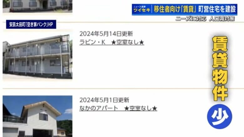 安芸太田町の空き家バンクHP