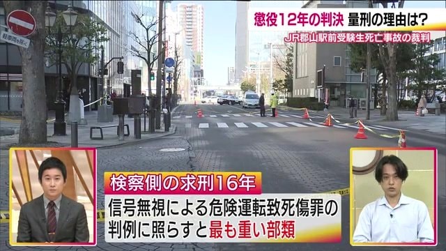 解説する福島テレビ丹野記者