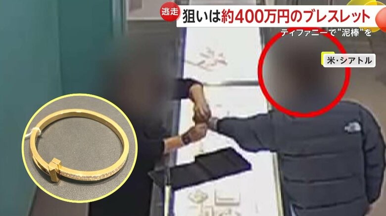 「ティファニーで“泥棒”を」“客のフリ”して約400万円のブレスレット盗む…店員と談笑しながら試着直後猛ダッシュで逃走　アメリカ｜FNNプライムオンライン