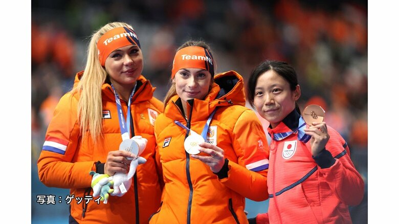スピードスケート髙木美帆が500ｍで今大会2個目の銅メダル獲得「素直に嬉しい」　ミラノ・コルティナ五輪｜FNNプライムオンライン