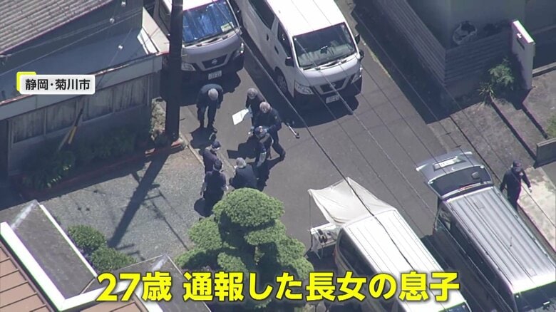 発見当初は会話ができる状態だった…家族3人を刃物で殺害か、27歳の孫は逃走中　現場からは凶器とみられる刃物も　静岡・菊川市｜FNNプライムオンライン
