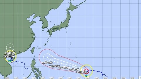 【台風情報】ダブル台風の今後の進路予想　台風9号は「猛烈」な勢力に　台風10号は6日午後3時までに熱帯低気圧に変わる見込み　