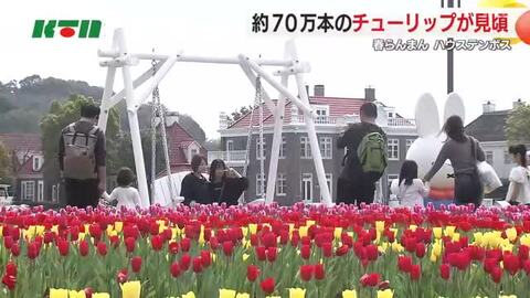  ハウステンボスは70万本のチューリップが満開！夜はライトアップも「チューリップセレブレーション」4月6日まで