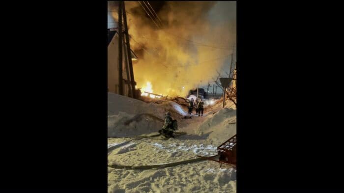 手稲区の住宅で爆発を伴う火災（提供：視聴者）