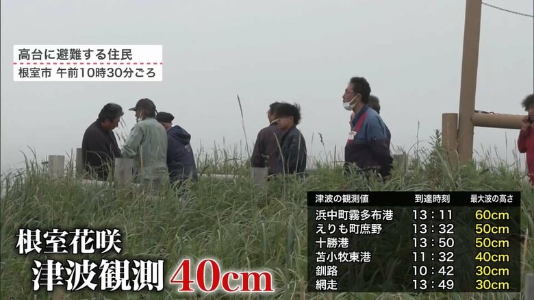 【太平洋沿岸に津波警報】避難中に9人がケガや熱中症による体調不良…ハチに刺された子どもも…北海道の苫小牧市・室蘭市・白老町などで相次ぐ｜FNNプライムオンライン