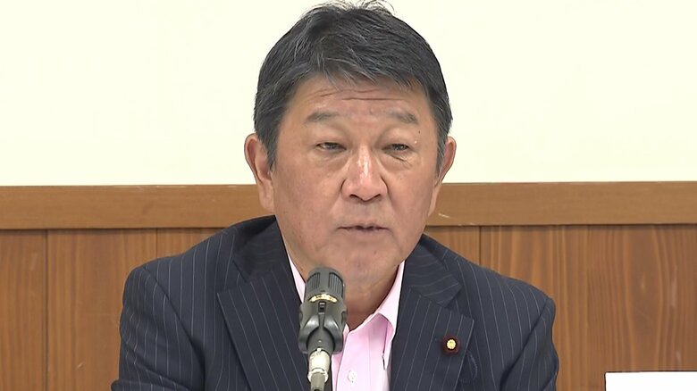 講演で「経済対策を秋にまとめて補正予算を実行していきたい」とアピールした茂木幹事長（8月26日）