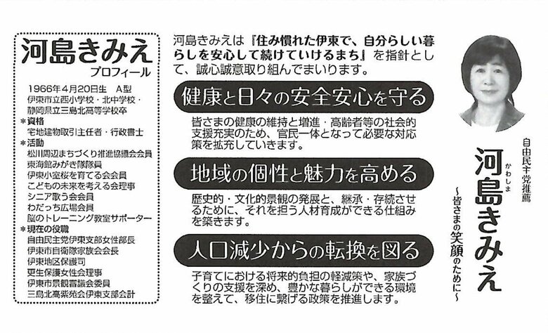 2023年市議選時の選挙公報