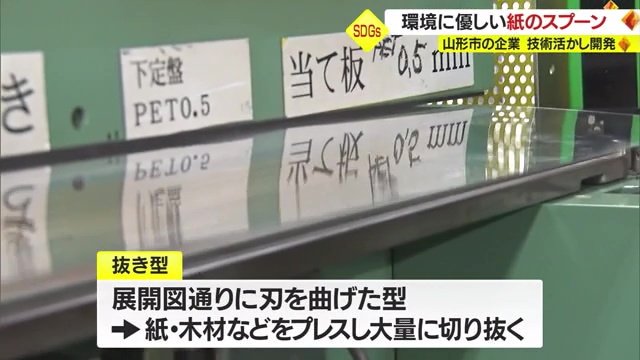 大型の機械でプレスする様子