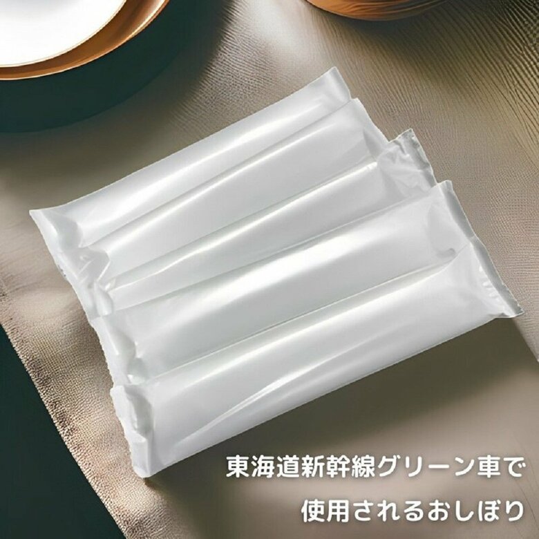 「東海道新幹線グリーン車で使用されるおしぼり『めんです』」（提供：JR東海リテイリング・プラス）