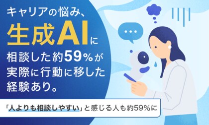 キャリアの悩み、生成AIに相談した約59％が実際に行動に移した経験あり。「人よりも相談しやすい」と感じる人も約59％に