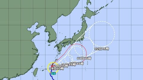 【台風情報】非常に強い台風26号の進路予想　沖縄に接近後は本州の南を東進する予想　関東は10月2日にかけて雨の降る日が多い見込み　台風と秋雨前線の影響　　　　