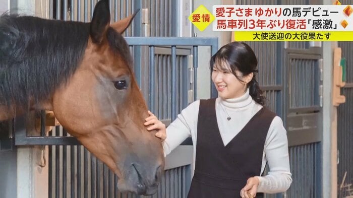 咲姫の鼻をなでる愛子さま