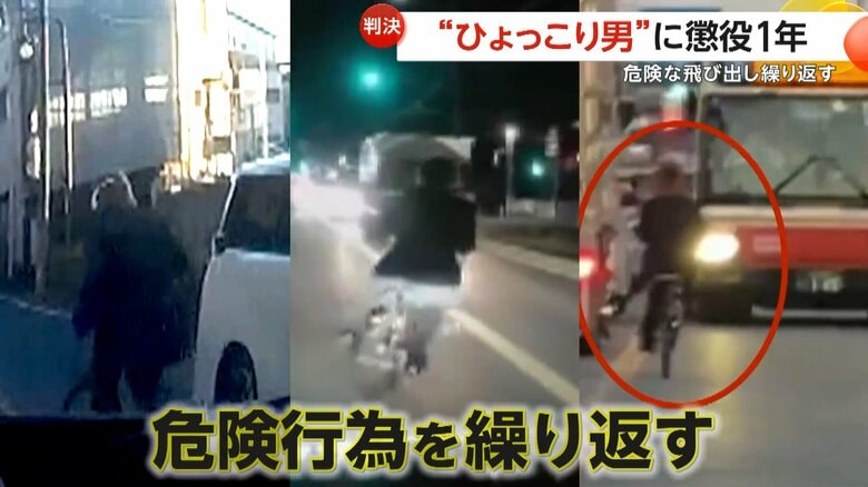 【判決】千葉県各地に出没“ひょっこり男”に懲役1年の実刑…走行車両の前に自転車で危険な飛び出し繰り返す「強く非難」千葉地裁・松戸支部｜FNNプライムオンライン