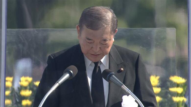 石破首相「核戦争・核兵器のない世界と恒久平和の実現に尽力」と決意表明　広島平和記念式典に出席｜FNNプライムオンライン