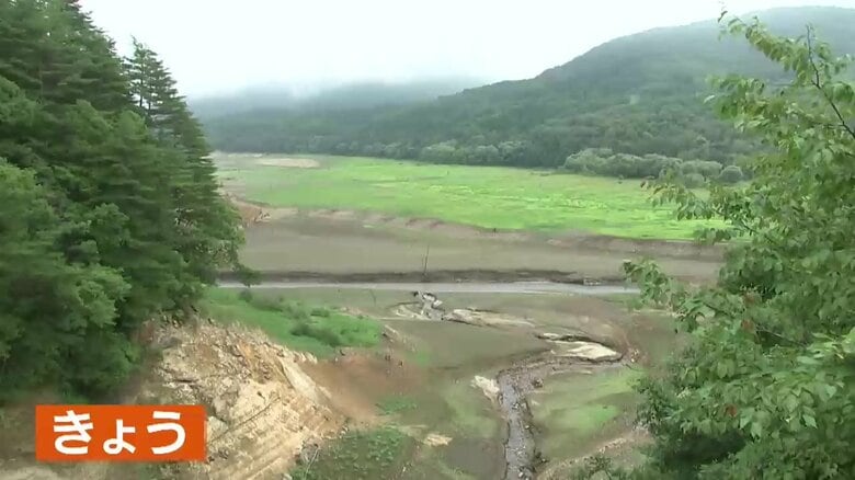 8月25日の豊沢ダム上流部の様子