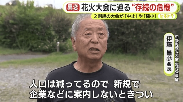 中野町煙火大会実行委員会　伊藤昌彦会長
