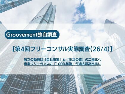 【第4回フリーコンサル実態調査】独立の動機は「自社事業」と「生活の質」の二極化へ専業フリーランスの「100%稼働」が過去最高水準に