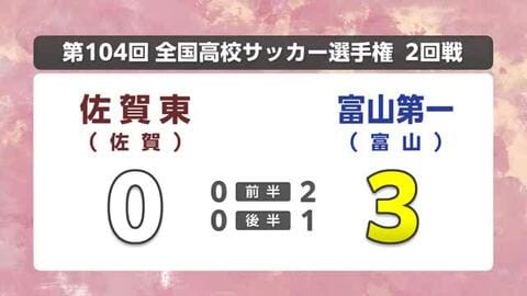 佐賀東は初戦敗退 富山第一に０－３ 全国高校サッカー選手権　
