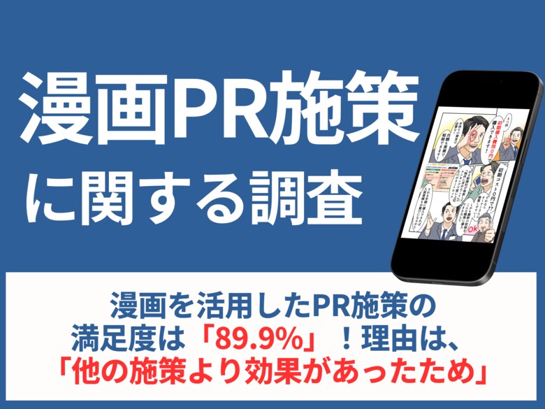 漫画を活用したPR施策の満足度は「89.9%」!その理由は「他の施策より効果があったため」。具体的な成果とは?
