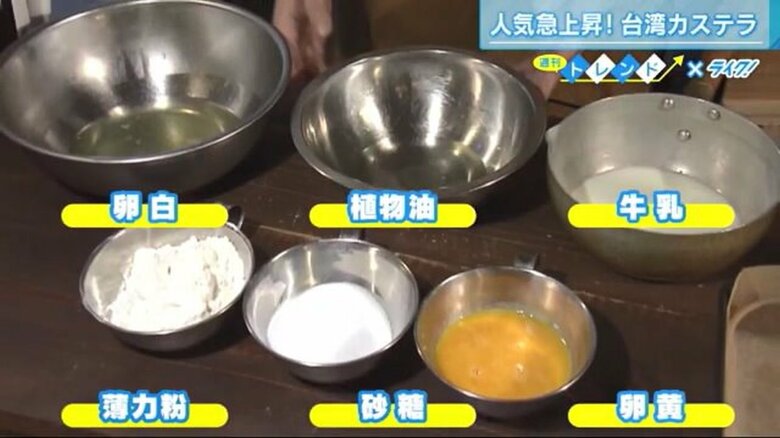 台湾カステラの材料