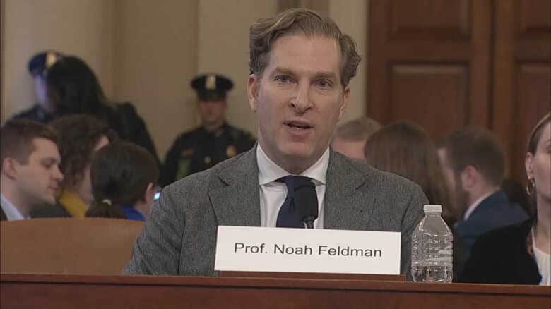 12月4日下院の司法委員会で証言するハーバード大学法学部のノア・フェルドマン教授