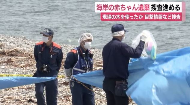 遺体が見つかった海岸（沼津市・5月27日）