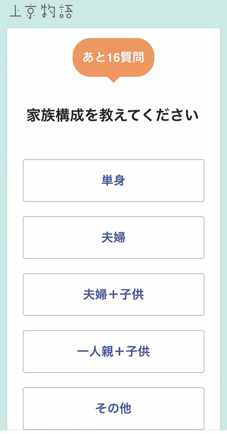 16の質問に答えると、自分のニーズに合った町をAIが選んでくれる仕組みだ