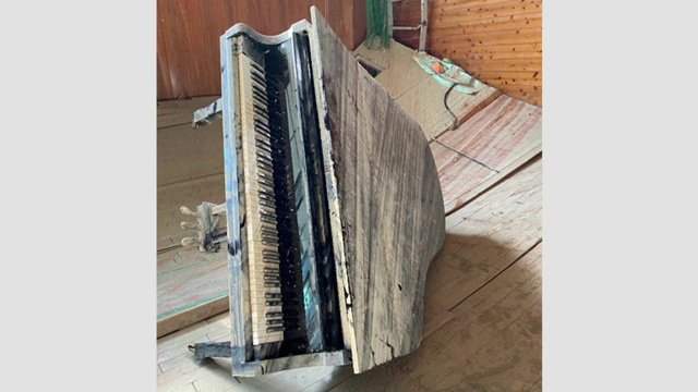 津波被害にあったピアノ