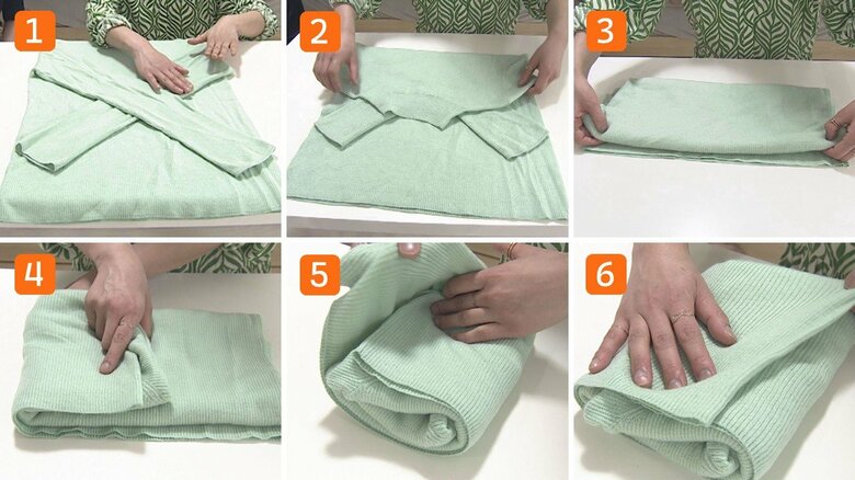 服をコンパクトにたたむ方法