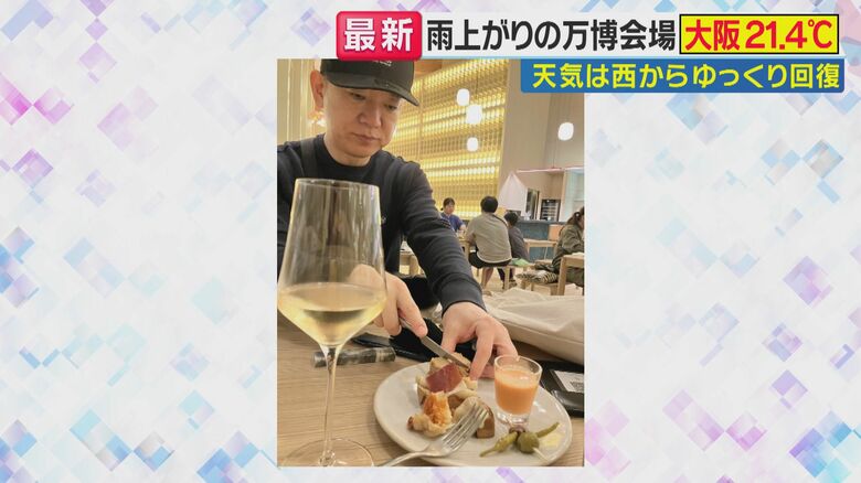 万博を楽しむ橋下徹氏（関西テレビ「旬感LIVEとれたてっ！」より）