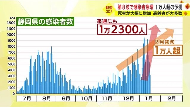 静岡県内の感染者数の推移